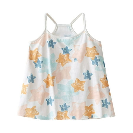 

Miluxas Kids Clothes Clearance Toddler Baby Girls Summer Suspended Dress Printed Pure Cotton Round Neck Dress Blue 18-24 Months