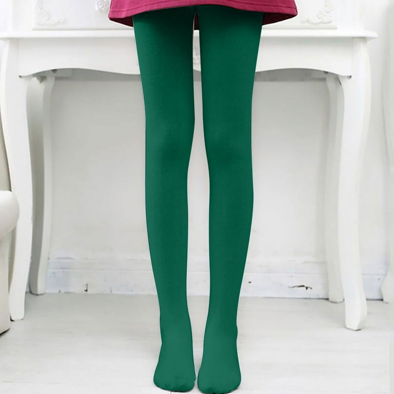 Rciityk Green Opaque Tights for Women 80 Denier Semi Soft Footed