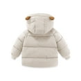 thumbnail image 3 of GYRATEDREAM Toddler Baby Winter Fleece Thicken Coats Boys Girls Teddy Bear Hooded Windproof Padded Jacket Outerwear Kids Warm Lined Zipper Down Jacket for 1-7 Years, 3 of 4