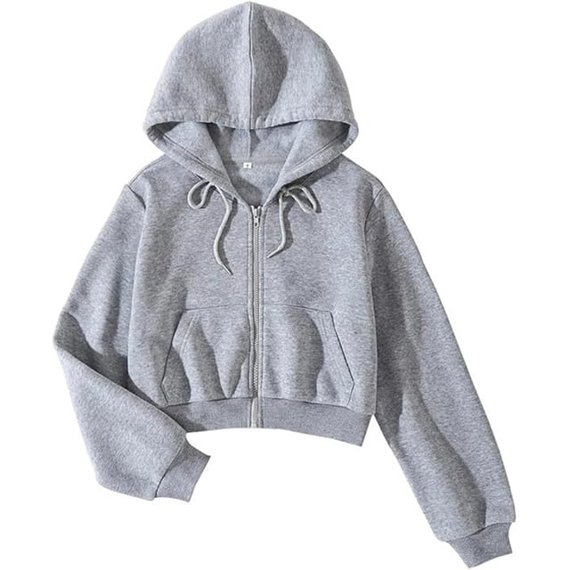 QHFBli Sweat à Capuche pour Femmes Mode Manches Longues avec Cordon de Serrage Crop Top pour Tenue Décontractée et Activités Extérieures