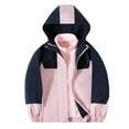 thumbnail image 2 of Boys Fleece Graphic Hoodie Children's Warm Casual Coat Watertightness Warm Three-in-One Hooded Hardshell Jacket with Inner Liner Two-Piece Set Pinks 11 Years, 2 of 3