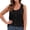 Black, variant on Waffle Knit Plus Size Tank Tops for Women Scoop Neck Sleeveless Button Front Loose Oversized Trendy Summer Blouse Mint Green XL