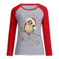 thumbnail image 3 of Pntutb Mujeres Casual Navidad Impresión Raglan Manga Larga Camisas Blusa tops Pntutb Pntutb-4990, 3 of 4