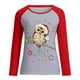 thumbnail image 3 of Pntutb Mujeres Casual Navidad Impresión Raglan Manga Larga Camisas Blusa tops Pntutb Pntutb-2143, 3 of 4