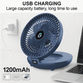 thumbnail image 3 of 2 in 1 Desk Fan and Hanging Fan, 7.4" Foldable Portable Fan, USB Charge Table Fan for Home, Office and Outdoor, 3 of 5