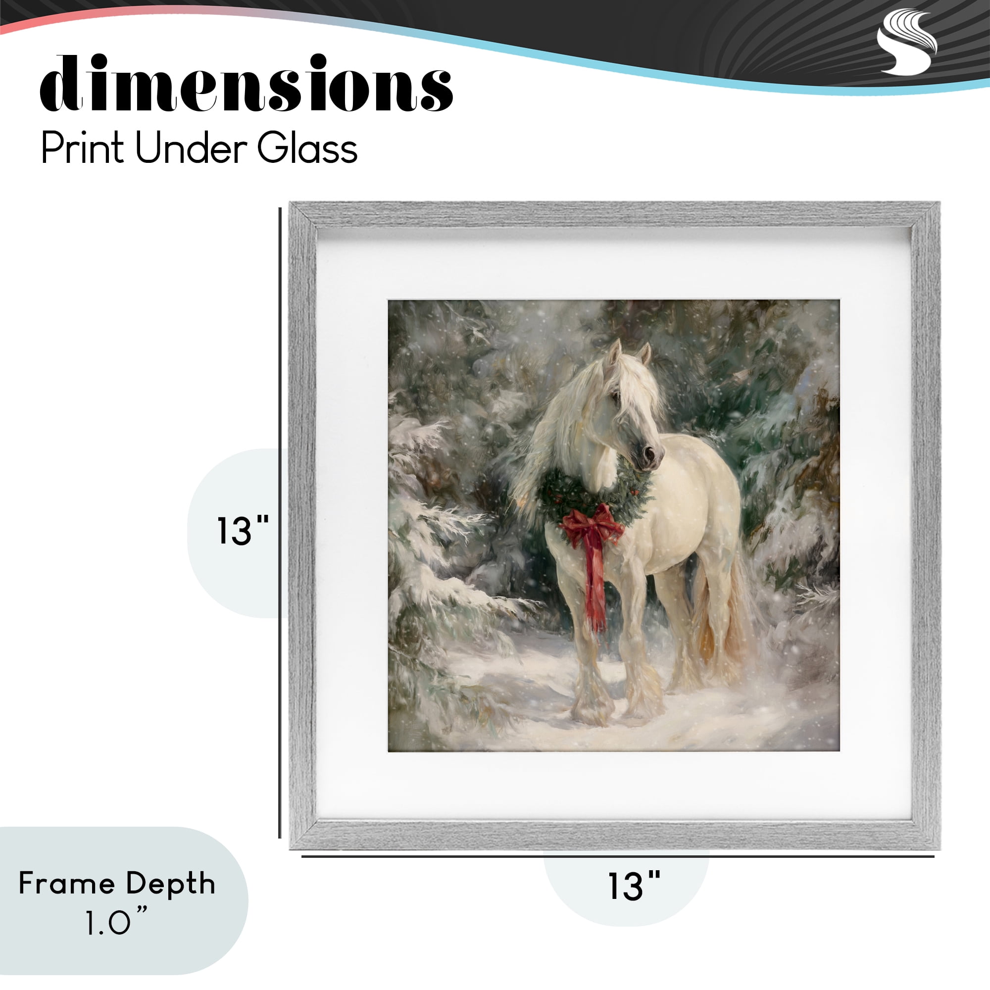 Stupell Industries Pretty Christmas Mare Gray Framed Print Under Glass, design by Tina LeCour
