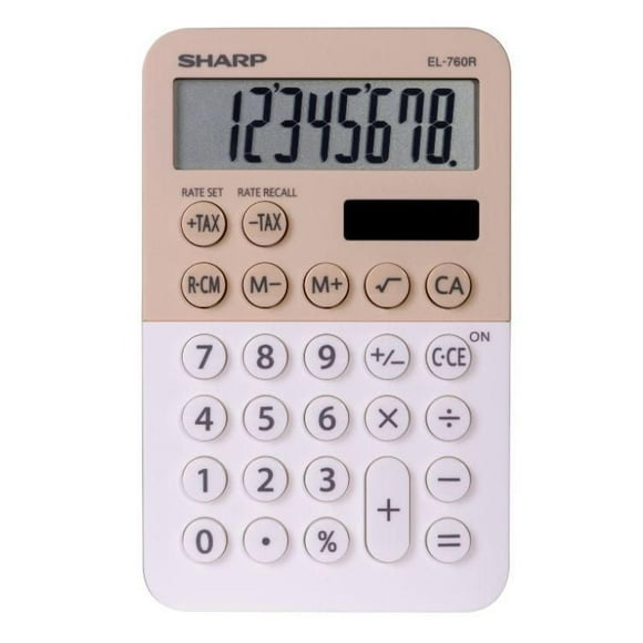 SHARP Handheld Calculator Latte EL760RLA, XL 8-Digit Display