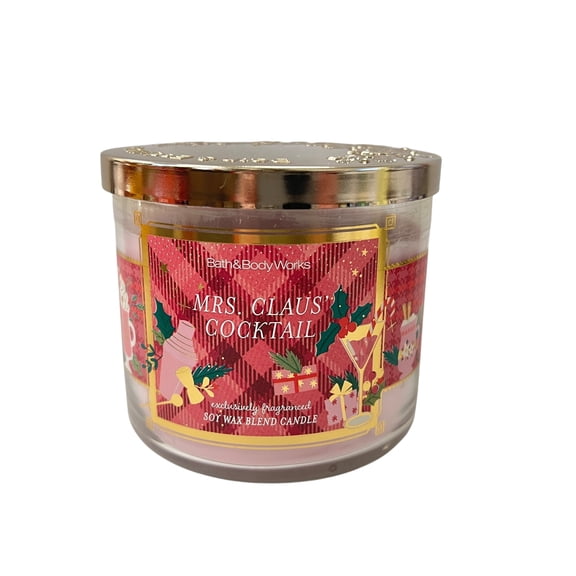 Bath & Body Works MRS.CLAUS' COCKTAIL Scented 3-Wick Candle, Soy Wax Blend