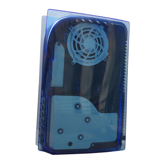 Shell Cover Replacement Skin Dustproof Anti-Scratch Anti-Fall Waterproof for PS5 Disc Version Console 1piece - Transparent Blue
