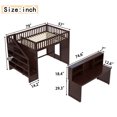 thumbnail image 5 of Bellemave Loft Bed with Desk and Stairs, Full Size Loft Beds with Storage Shelf, Solid Wood High Loft Bed with Movable Desk for Space-Saving (Espresso), 5 of 8