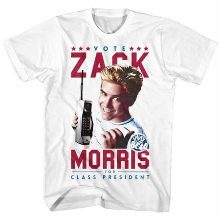 Saved by The Bell 80s Comedy Sitcom Vote Zack Morris President Adult T-Shirt Tee