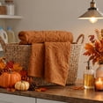 thumbnail image 2 of Sm:)e 2PC Dahlia three Dimensional Floral Jacquard Towel 13x30 Inches, 100% Cotton Quick-Dry High Absorbency Luxury Bath Towel, Camel, 2 of 8