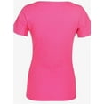 thumbnail image 5 of Women Tops V Neck Shirts Short Sleeve Casual Ribbed Slim Fitted T Shirts for Summer, 5 of 7
