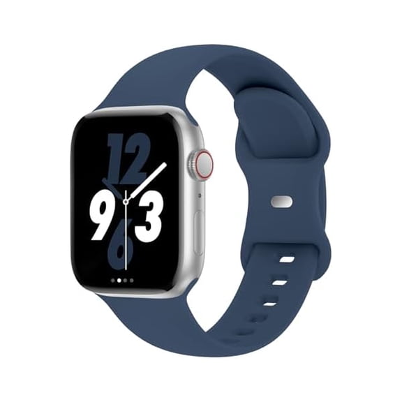 Sport Band Compatible with Apple Watch 38mm 40mm 41mm 42mm 44mm 45mm 46mm 49mm, Replacement Soft Silicone Strap Wristbands for iWatch Series 11/10/9/8/7/6/5/4/3/2/1 Ultra SE Women Men, Abyss Blue