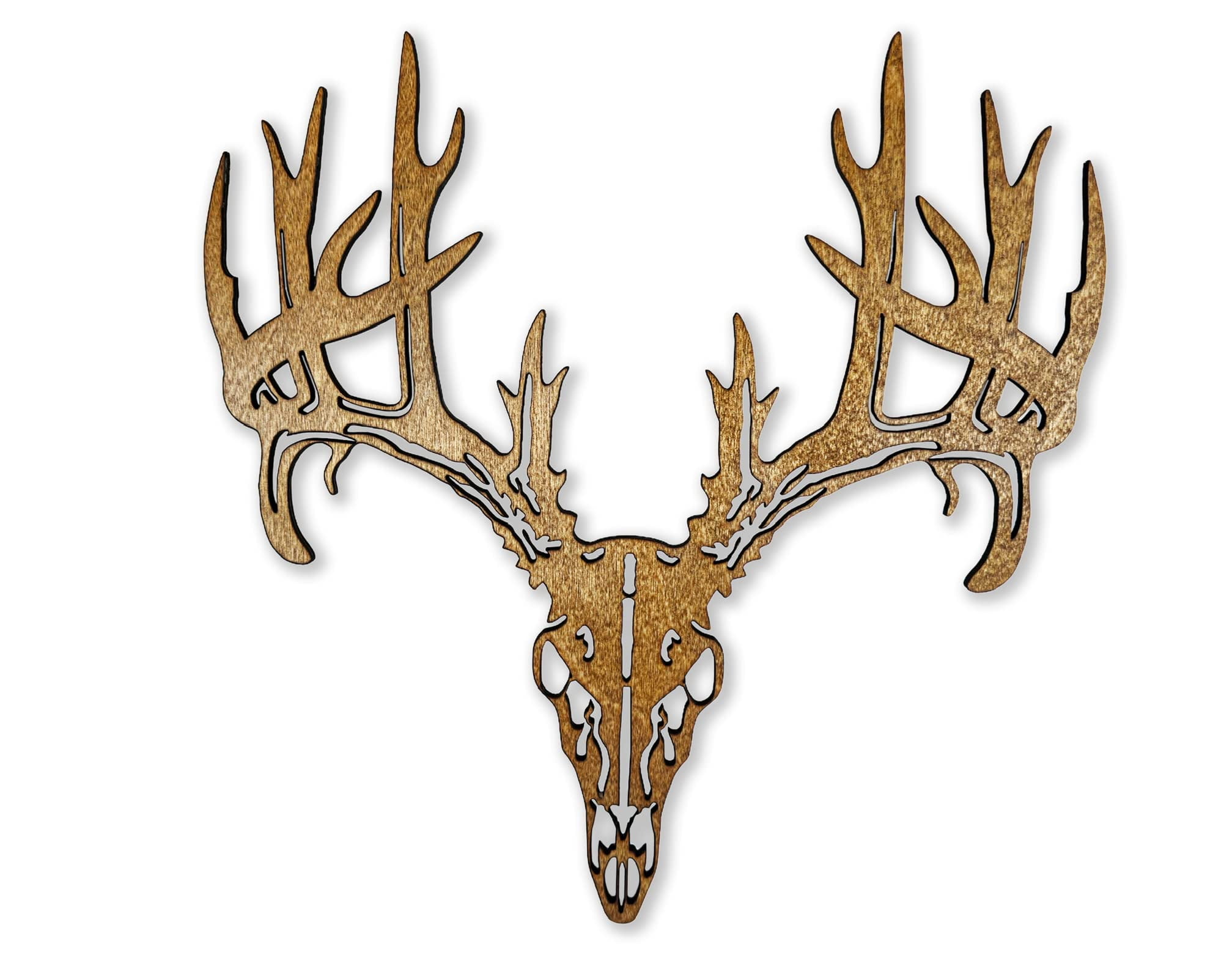 Urbalabs Wooden Deer Head Wall Decor 24" Inch Faux Deer Head Antler Wood Buck Hunter Wall Art