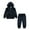 Black, variant on Godderr Toddler Baby Boys Girls Gold Velvet Sports Hoodie Two-Piece Set,Kids Boys Girls Solid Color Crew Neck Hooded Cardigan Jacket,Long Sleeve Shirt Tops Outfit for Boys Girls 9M-13Y