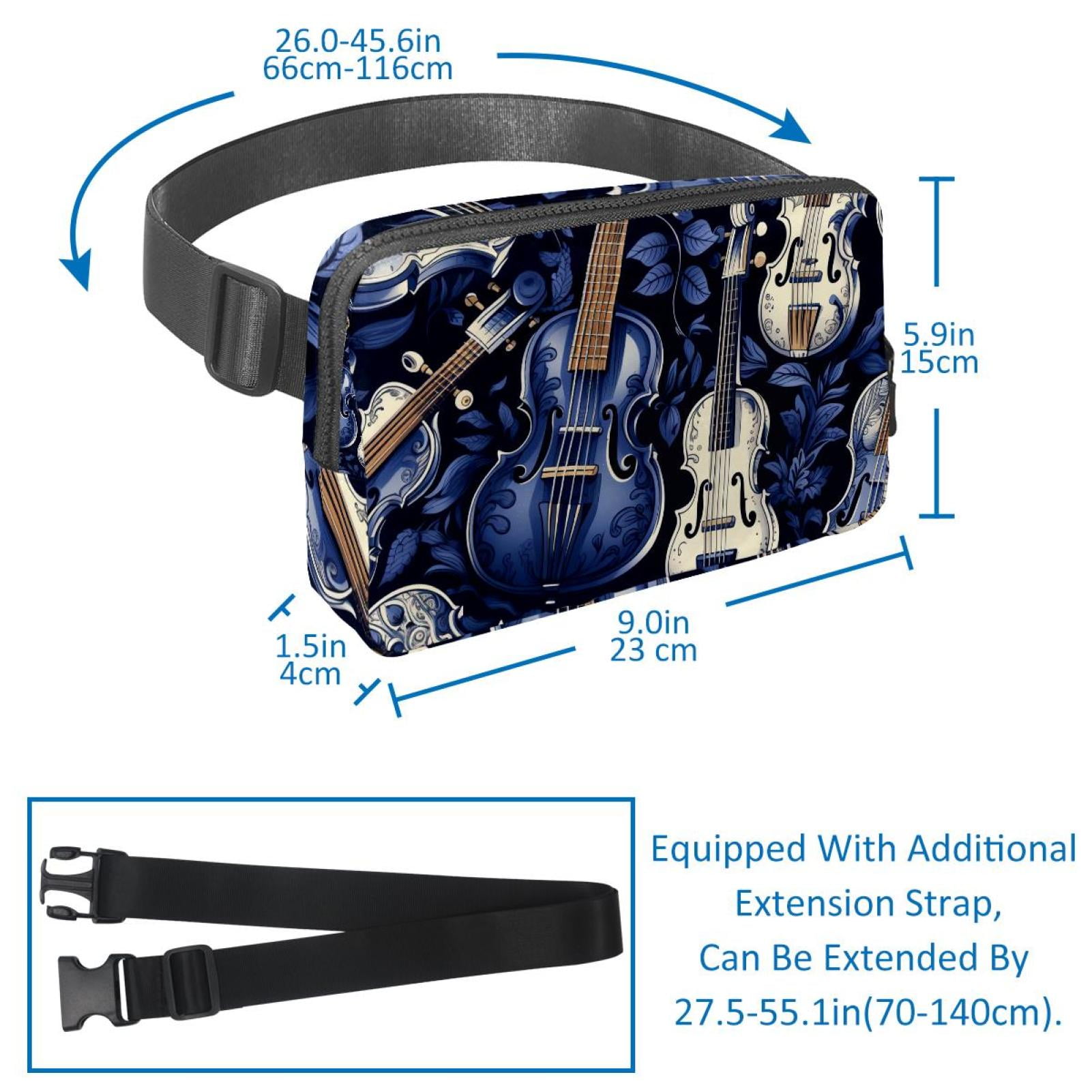 Musical instrument Lightweight Adjustable Fanny Pack with Extension Strap - Unisex Waist Bag