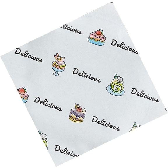 100Pcs Pastry Greaseproof Paper Baking Wrapping Paper Food Basket Liners Paper for Cakes Breads French Fries Sandwiches