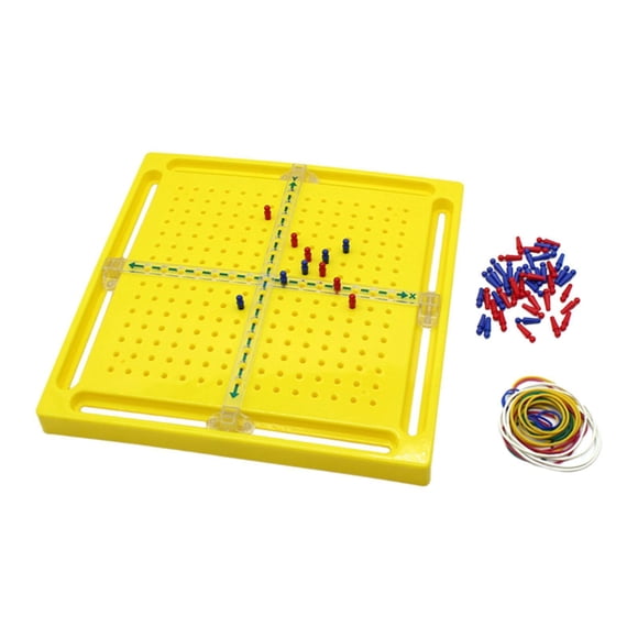 Bunblic Wood Geoboards Set Children Mathematics Teaching Aids Xy Axis Mathematical Coordinate Graphs Teaching Tools for 3 4 5 Year Old