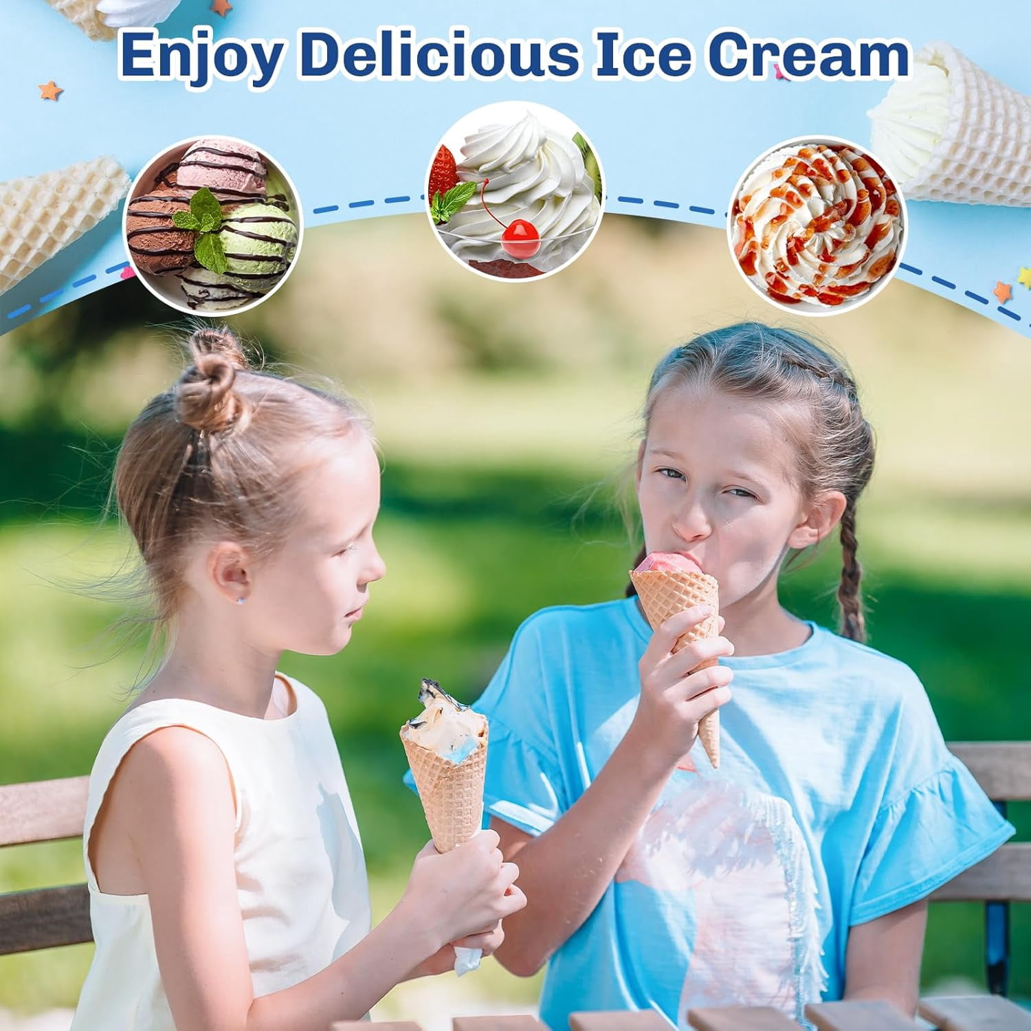 Ice Cream Maker Attachment for Kitchenaid Stand Mixers, Ice Cream Maker Machine Compatible with 4.5QT and Larger KitchenAid Mixers, 2-Quart Capacity, Sorbet and Gelato Maker Accessory
