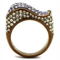 thumbnail image 3 of Womens Coffee Brown Ring Anillo Cafe Para Mujer Stainless Steel with Top Grade Crystal in Multi Color Cento, 3 of 5