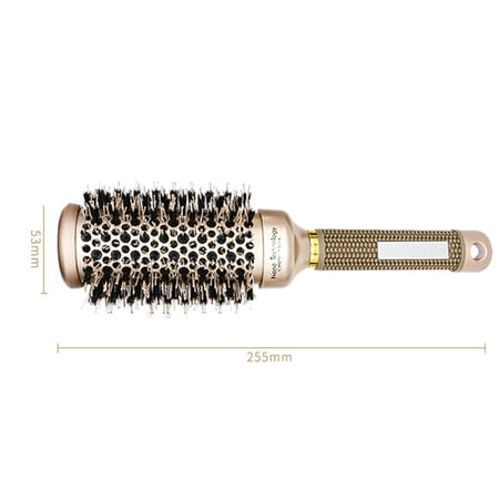 TIFOR Round Hair Brush Boar Bristles Ceramic Ionic Thermal Barrel Brush Blow Dry Hair Brush Hairbrush for Blow Drying Styling Curling Straightening Shine 53mm