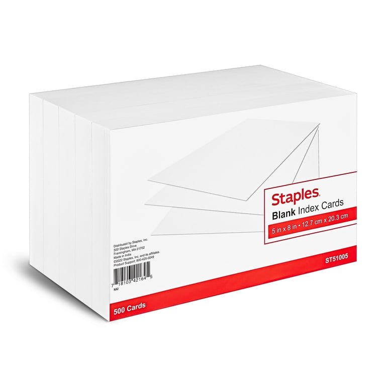 Blank Index Cards, White, 5" x 8", 500 Count photo 1