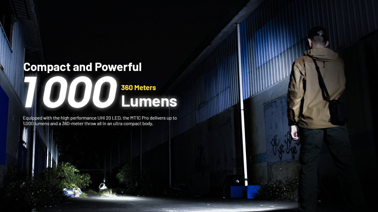 Nitecore MT1C Pro 1000 Lumen Rechargeable EDC Flashlight + Nitecore Sticker
