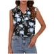 thumbnail image 2 of TaTaai Sleeveless Short Sleeve Blouse Lightweight Drape Women's Casual Fashion Lapel Button Printed Loose Summer Office Daily Top Gift, 2 of 6