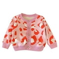 thumbnail image 1 of GDREDA Veste Cardigan Mignon pour Filles Manches Longues Boutonné Tricoté à Carreaux Col Rond Pull Décontracté Rose, 4-5 Ans, 1 of 3
