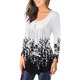 thumbnail image 4 of Moda Mujer O-cuello Camiseta de manga larga Botón de impresión de otoño Blusa suelta Tops Fridja fksj1984, 4 of 9