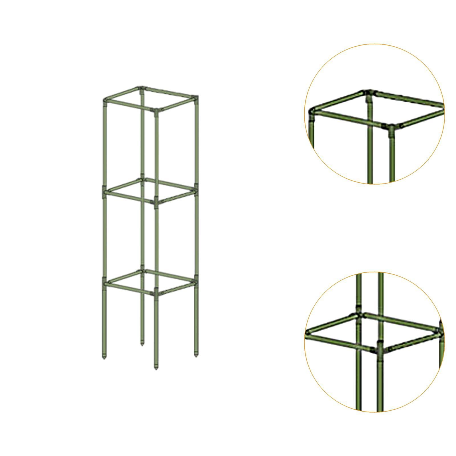 Aymzbd 3Pcs Square Tomato Cages Vegetable Stake Trellis Versatile Plant Stakes Support