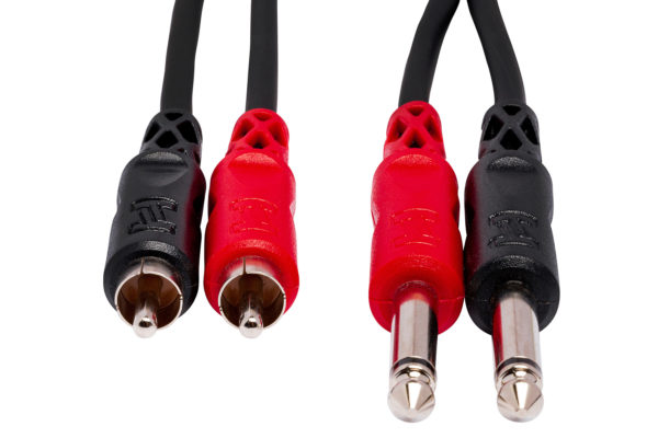 Hosa CPR-203 Stereo Interconnect Cable, Dual 1/4in TS to Dual RCA - 10 ft. - image 2 of 3