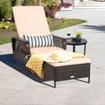 thumbnail image 4 of Gymax PE Rattan Chaise Lounge Chair Armrest Recliner Adjustable Pillow Mix Brown, 4 of 10