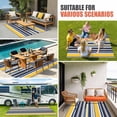 thumbnail image 4 of Navy Blue Yellow Striped Outdoor Rug for Patio/Deck/Porch, Non-Slip Large Area Rug 6 x 9 Ft, Farmhouse Vintage Stripe Indoor Outdoor Rugs Washable Area Rugs, Reversible Camping Rug Carpet Runner, 4 of 8