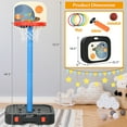 thumbnail image 2 of Gymax Portable 2 in 1 Kids Basketball Hoop Stand w/ Ring Toss & Storage Box Black, 2 of 10