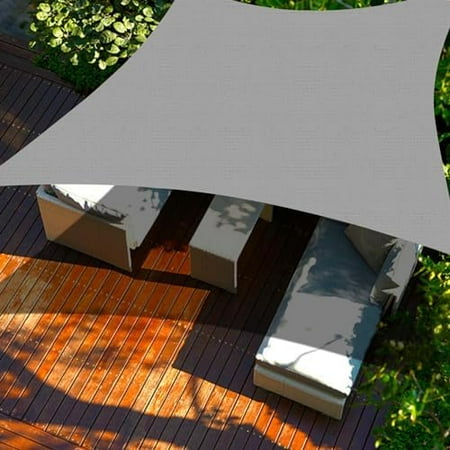 Sun Shade Sail 12'x12' Rectangle Shade Canopy Outdoor Shade Cover for Patio Backyard Deck Garden, Silver Grey
