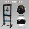 thumbnail image 3 of 20 Ton Hydraulic Shop Press, H-Frame Garage Floor Adjustable Shop Press with Stamping Plates to Bend, Straighten, Or Press Parts, Install Bearings & U-Joints,Black, 3 of 7