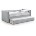 thumbnail image 1 of Meridian Furniture Lit de Jour Jumeau en Tissu Texturé Lin Gris Colton, 1 of 8