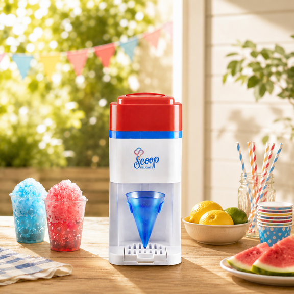 Regency Heights Electric Snow Cone Shaved Ice Maker, Electric Ice Shaver Slushie Machine, Snow Cone Maker for Christmas Home Party, Gift for Birthday or Housewarming