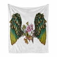 thumbnail image 1 of Angel Wings Soft Flannel Fleece Blanket, Vintage Orchids Bouquet with Feather Wings Exotic Spring Beauty Jungle Pattern, Cozy Plush for Indoor and Outdoor Use, 60" x 80", Multicolor, by Ambesonne, 1 of 6