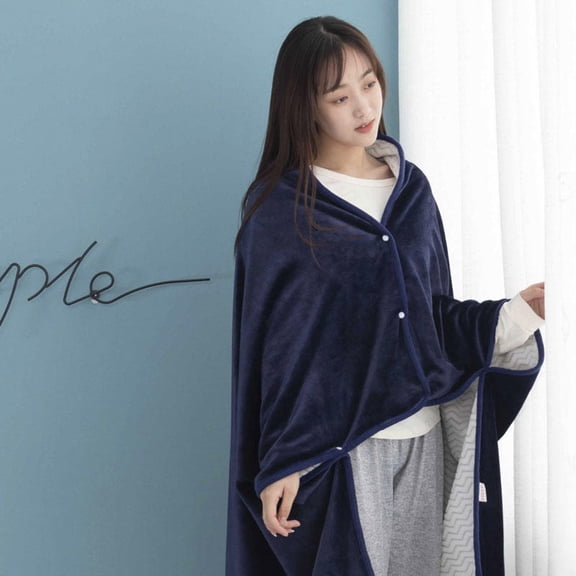 Fleece Wearable Blanket, Comfy Poncho Throw with Buttons, Plush Sleeveless Blankets, for Women Cape Wrap Cover…100*150cm
