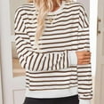 thumbnail image 5 of Women's Striped Sweatshirt Long Sleeve Crew Neck Pullover Oversized Y2K Shirt Tops Fall Fashion Clothes, 5 of 5