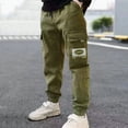 thumbnail image 2 of Kogui Uniform Pants for Boys Boys' School Uniform Pants Kids Elastic Waist Straight Fit Stretch Trousers Slim Fit Y2k Back to School Pants Size 7-8 (AG,7-8 Years), 2 of 6
