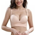 thumbnail image 3 of Women's Deep Cup Bra Full Back Coverage Wirefree Push up Bra Plus Size E Cup, 3 of 8