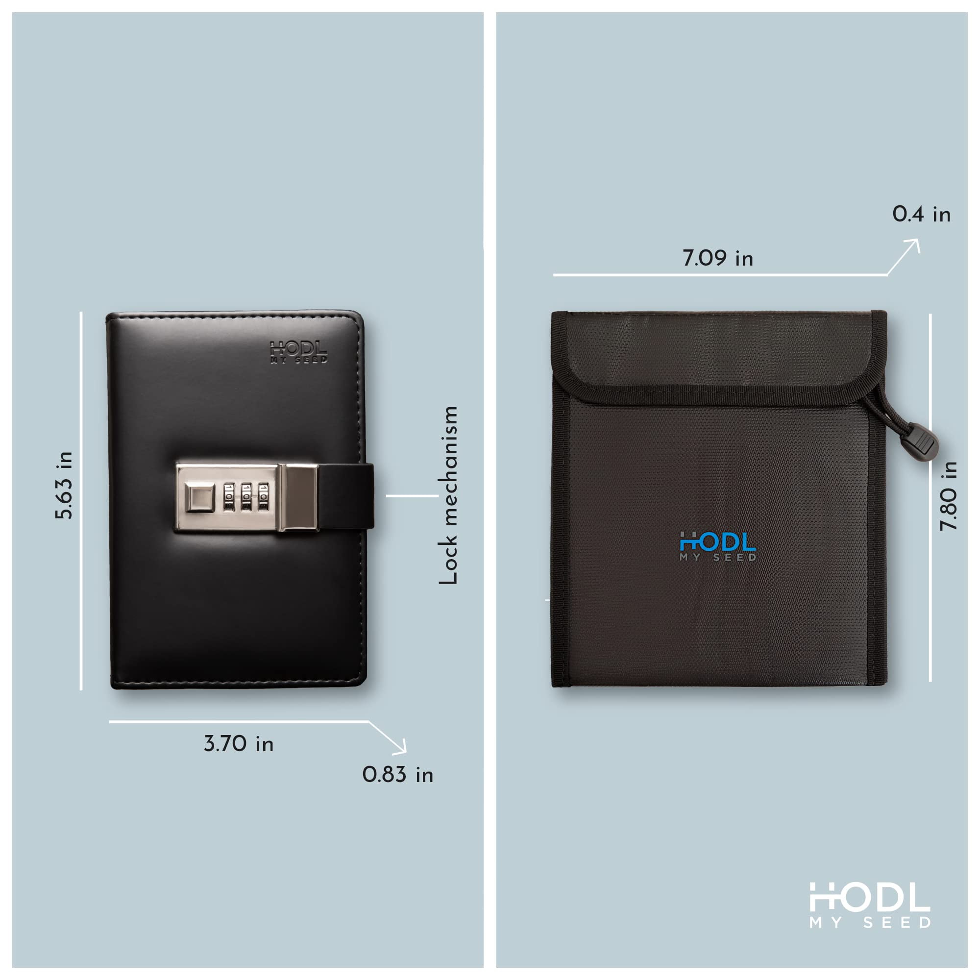 HODL MY SEED – Secure Crypto Recovery Seed Phrases Storage Notebook, Black (1 Pack) - Safest Way to Lock Cold Storage Keys