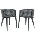 thumbnail image 2 of JERFIT 2-Pack Black Milan Outdoor Patio Dining Chairs, Iron Frame Stackable Conversation Chairs for Garden, Porch, Poolside, 2 of 10