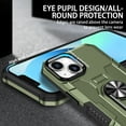 thumbnail image 5 of Feishell Case for iPhone 14 Plus (6.7 inch),Shockproof Anti-Fingerprint Hybrid Armor Cover with 360° Rotation Finger Ring Holder Kickstand Magnetic Car Mount Rugged Protective Phone Case,Green, 5 of 8