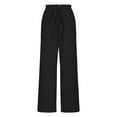 thumbnail image 5 of Jjayotai Women's Wide Leg Pants with Pockets, High Waist Adjustable Knot Loose Casual Trousers, Business Work Casual Pants Black L, 5 of 6