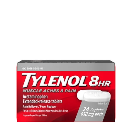 Tylenol 8 Hour Muscle Aches & Pain Tablets with Acetaminophen, 24